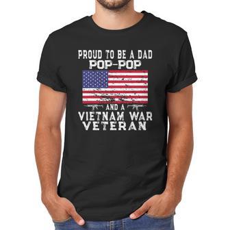 Mens Proud Dad Pop-Pop Vietnam War Veteran - Retro Us Flag Grandpa Men T-Shirt | Favorety AU