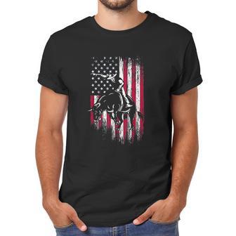 Rodeo Bull Rider Patriotic American Flag Cowboys Men T-Shirt | Favorety