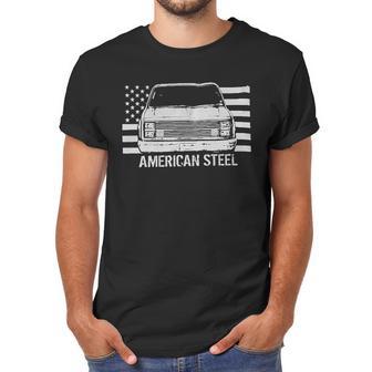 Square Body Chevy Gmc Truck And American Flag Men T-Shirt | Favorety