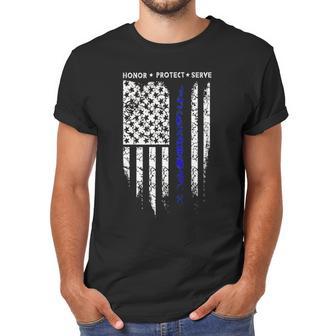 Sr Thin Blue Line Usa Protect Police Flag Army American Men T-Shirt | Favorety DE