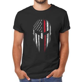 Thin Red Line Usa Flag Firefighter Spartan Men T-Shirt | Favorety