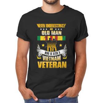 Never Underestimate An Old Who Is Also A Vietnam Veteran Gift Graphic Design Printed Casual Daily Basic Men T-Shirt | Favorety CA