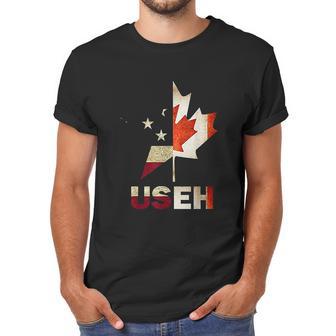 Useh Leaf Canadian American Flag Canada Usa Gift Men T-Shirt | Favorety DE