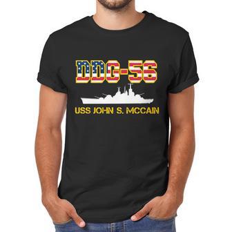 Uss John Mccain Ddg-56 Usa Flag Graphic Design Printed Casual Daily Basic Men T-Shirt | Favorety DE