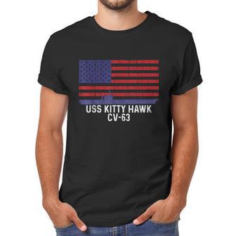 Uss Kitty Hawk Cv63 Aircraft Carrier Vintage Usa Flag Men T-Shirt | Favorety DE