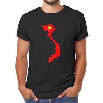 Vietnam Country Map With Vietnamese Flag Men T-Shirt | Favorety