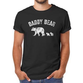 Vintage Daddy Bear With 2 Two Cubs Dad Father Papa Gift Men T-Shirt | Favorety