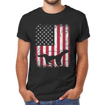 Vintage Honey Badger American Flag Animals Lover Men T-Shirt | Favorety DE