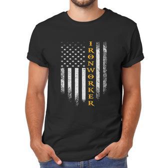 Vintage Usa Ironworker American Flag Iron Worker Patriotic Men T-Shirt | Favorety