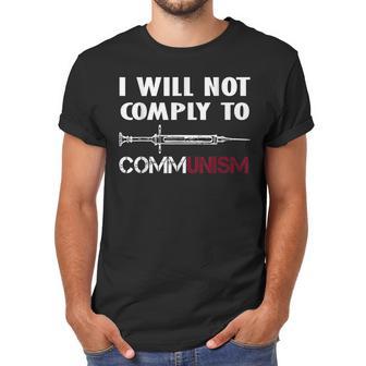 I Will Not Comply To Communism Needle Usa Flag Conservative Men T-Shirt | Favorety AU