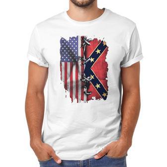 America Flag Confederate Battle Flag Shirt Men T-Shirt | Favorety AU