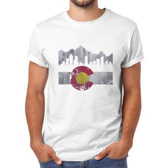 Colorado Flag Skyline Vintage Faded Home Love Vacation Men T-Shirt | Favorety UK