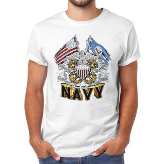 Double Flag Usn Navy Men T-Shirt | Favorety AU