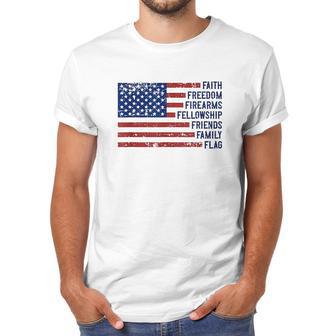 Faith Freedom Firearms Fellowship Friends Family Flag Men T-Shirt | Favorety