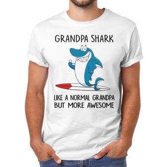 Grandpa Gift Grandpa Shark Like A Normal Grandpa But More Awesome Men T-Shirt | Favorety AU