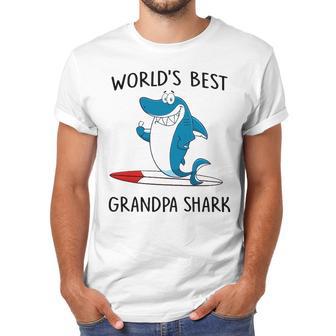 Grandpa Gift Worlds Best Grandpa Shark Men T-Shirt | Favorety AU