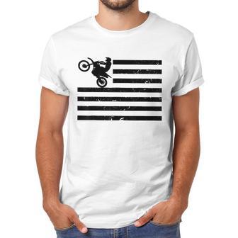 Motocross Braaap Vintage Usa American Flag Men T-Shirt | Favorety