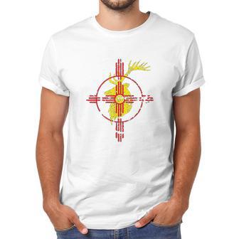 New Mexico State Flag Elk Hunting Zia Symbol Design Men T-Shirt | Favorety