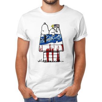 Snoopy Woodstock House American Flag 4Th Of July Independence Day Shirt Men T-Shirt | Favorety DE