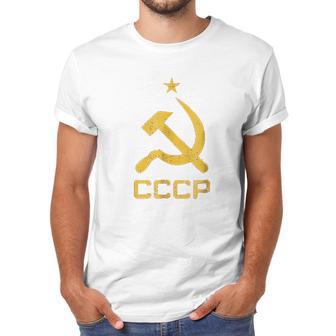 Vintage Cccp Flag Soviet Russian Union Communist Party Men T-Shirt | Favorety UK