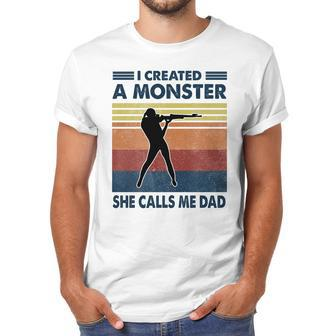 Vintage I Created A Monster Shooting She Calls Me Dad 2020 Men T-Shirt | Favorety