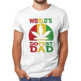 Weed Worlds Dopest Dad Funny Leaf Cool Vintage Men T-Shirt | Favorety DE