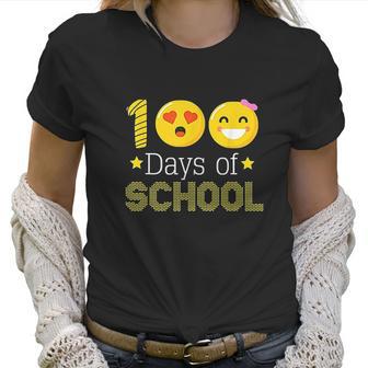 100Th Days Of School Kindergarten Teacher Emoji Women T-Shirt | Favorety DE