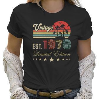 Womens 44Th Birthday Born 1978 Vintage Limited Edition 44 Birthday V-Neck Women T-Shirt | Favorety UK