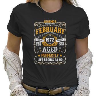 Womens 50 Years Old February 1972 Vintage Retro 50Th Birthday Gift V-Neck Women T-Shirt | Favorety UK