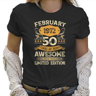 50 Years Old Gift Vintage February 1972 50Th Birthday Gift Women T-Shirt | Favorety UK