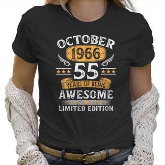 Womens 55 Years Old Birthday Vintage October 1966 Limited Edition V-Neck Women T-Shirt | Favorety AU