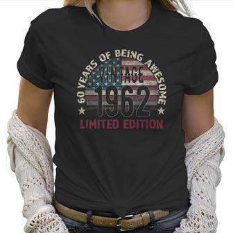 60Th Birthday Gift Men Vintage 1962 60 Years Old - Usa Flag Women T-Shirt | Favorety CA