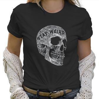 Alternative Clothes Aesthetic Goth Women Stay Weird Skull Gothic Goth Punk Women T-Shirt | Favorety UK