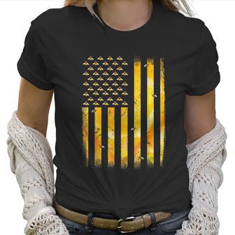 American Flag Honey Bee Honeycomb Beekeeper Beekeeping Women T-Shirt | Favorety AU