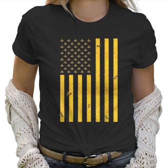 American Flag Honeycomb Honey Bee Beekeeping Beekeeper Women T-Shirt | Favorety DE