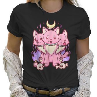 Anime Kawaii Pastel Goth Cute Creepy 3 Headed Dog Men Women T-Shirt Graphic Print Casual Unisex Tee Women T-Shirt | Favorety