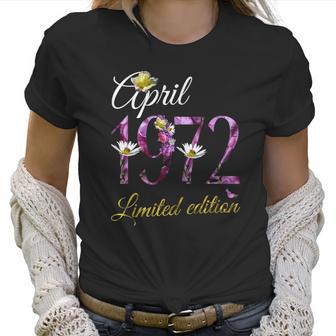 April 1972 Tee - 50 Years Old Floral 1972 50Th Birthday Gift Women T-Shirt | Favorety UK