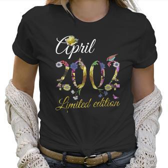 April 2002 20 Years Old Sunflower Floral 20Th Birthday Gift Women T-Shirt | Favorety UK