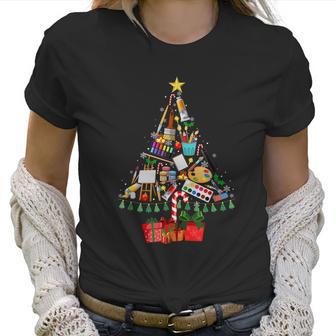 Art Xmas Tree Decor Art Teacher Ugly Artist Christmas Women T-Shirt | Favorety AU