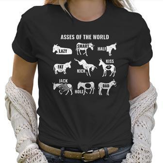 Asses The World Funny Lazy Smart Half Donkey Women T-Shirt | Favorety UK