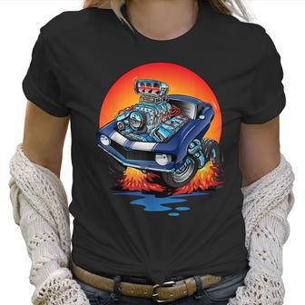 Awesome Classic Sixties Muscle Car Funny Hot Rod Cartoon Women T-Shirt | Favorety DE