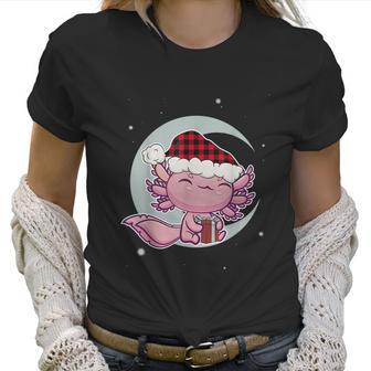 Axolotl Christmas Manga Kawaii Salamander Cute Santa Moon Women T-Shirt | Favorety CA