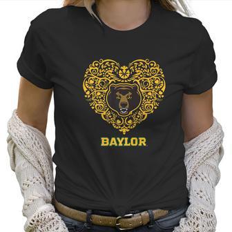 Baylor Bears Heart Floral Love Apparel Women T-Shirt | Favorety AU