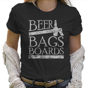 Beer Bags Boards Funny Cornhole T-Shirt Women T-Shirt | Favorety