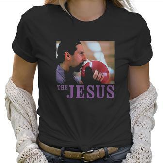 The Big Lebowski Jesus Licking The Bowling Ball Graphic Women T-Shirt | Favorety