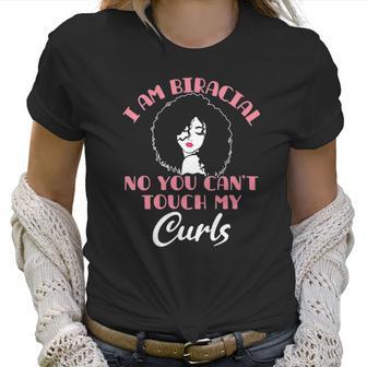 Womens I Am Biracial Funny Curls Mixed Race Girl Multiracial Ethnic V-Neck Women T-Shirt | Favorety