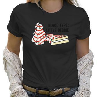 Blood Type Little Debbie Inspired Christmas Tree Snack Cake Women T-Shirt | Favorety UK