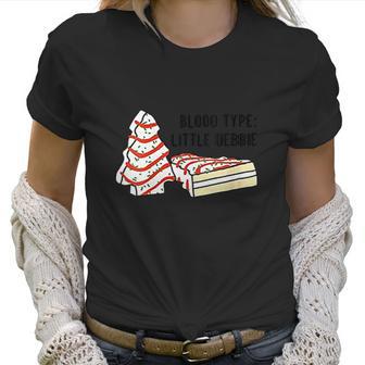 Womens Blood Type Little Debbie Inspired Tree Snack Cake Women T-Shirt | Favorety DE