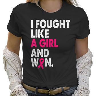 Breast Cancer Awareness I Fought Like A Girl And Won Women V2 Men Women T-Shirt Graphic Print Casual Unisex Tee Women T-Shirt | Favorety AU