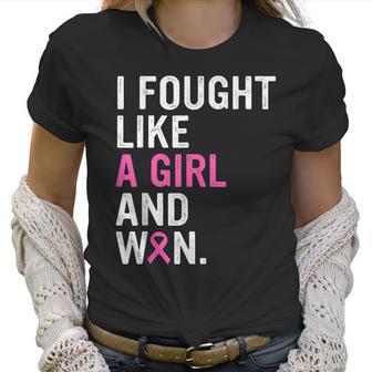 Breast Cancer Awareness I Fought Like A Girl And Won Women V3 Men Women T-Shirt Graphic Print Casual Unisex Tee Women T-Shirt | Favorety AU